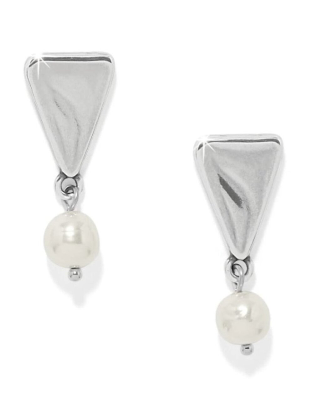 New Brighton Silver Plated Cascade Tresa Pearl Post Drop Dangle Earrings